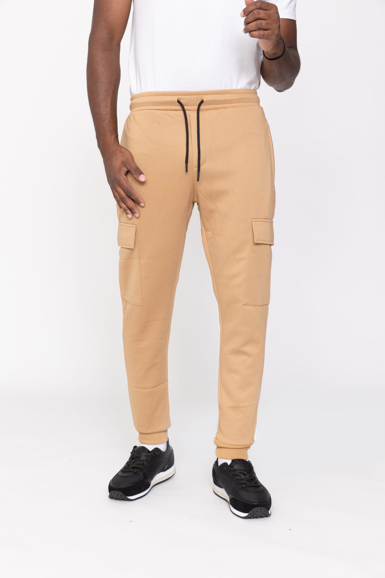 Zayne Milano - Heren Joggingbroek - Zakken Op De Zijkant - Beige - Stijlvol