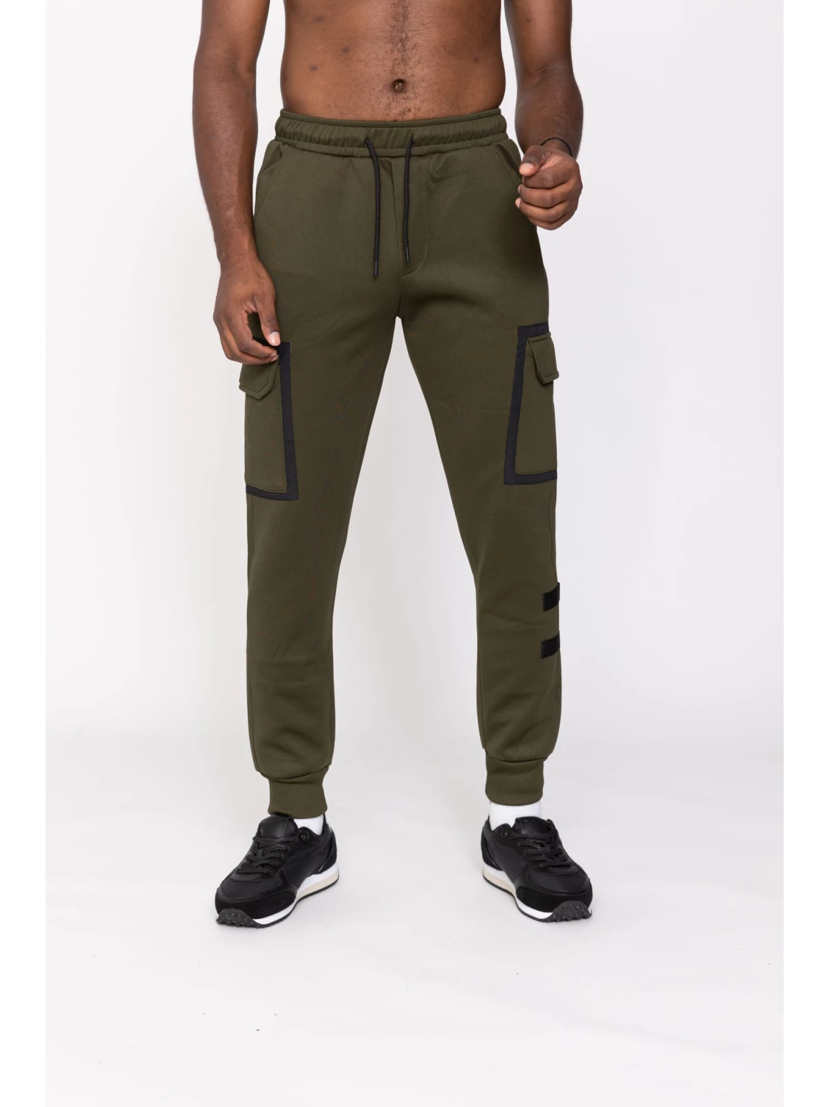 Zayne Milano - Heren Joggingbroek - Zakken Op De Zijkant - Kaki - Stijlvol - Art.nr. TX-821-4-Kaki
