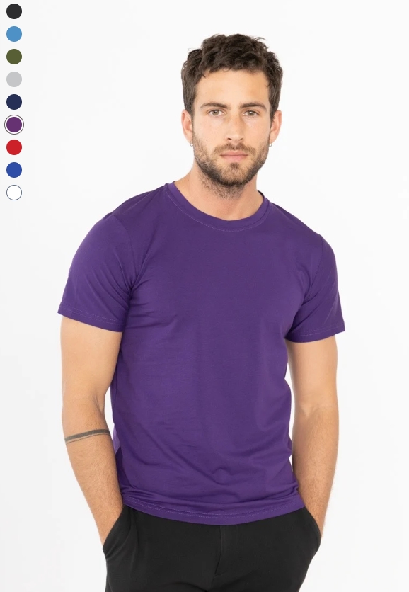 X-Name - Heren T-Shirt - Purple - Ronde Hals - Italianstyle