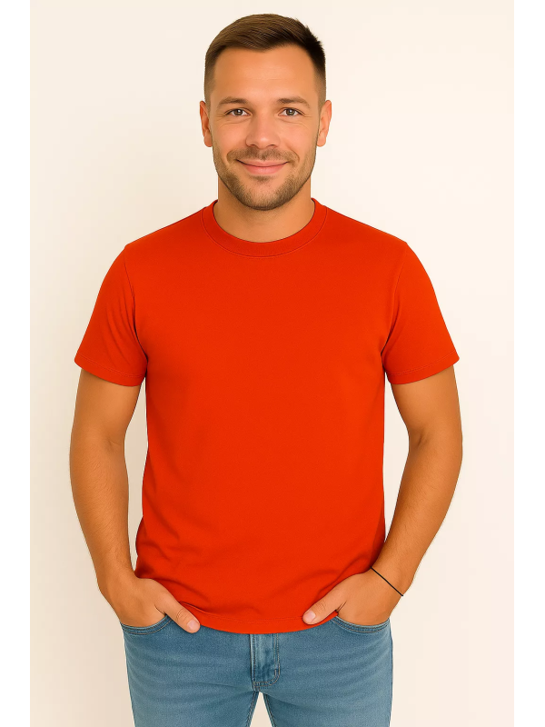 X-Name - Heren T-Shirt - Oranje - Zachte Stof - Italianstyle - Art.nr. A-019