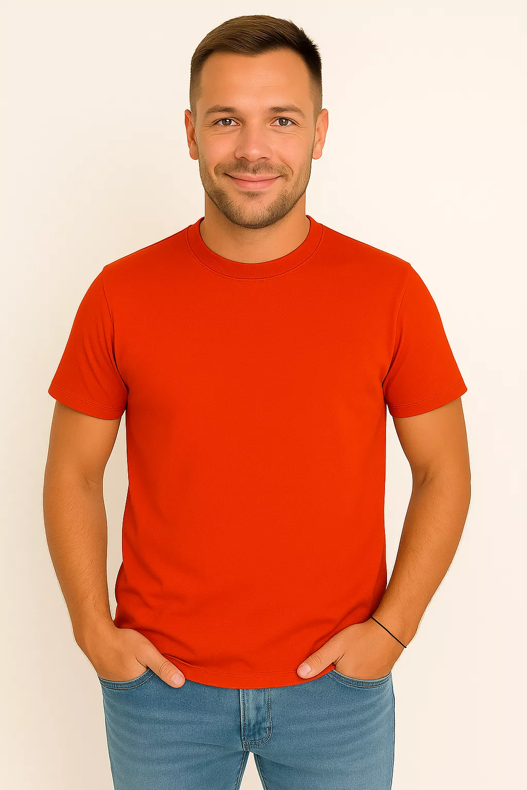 X-Name - Heren T-Shirt - Oranje - Zachte Stof - Italianstyle