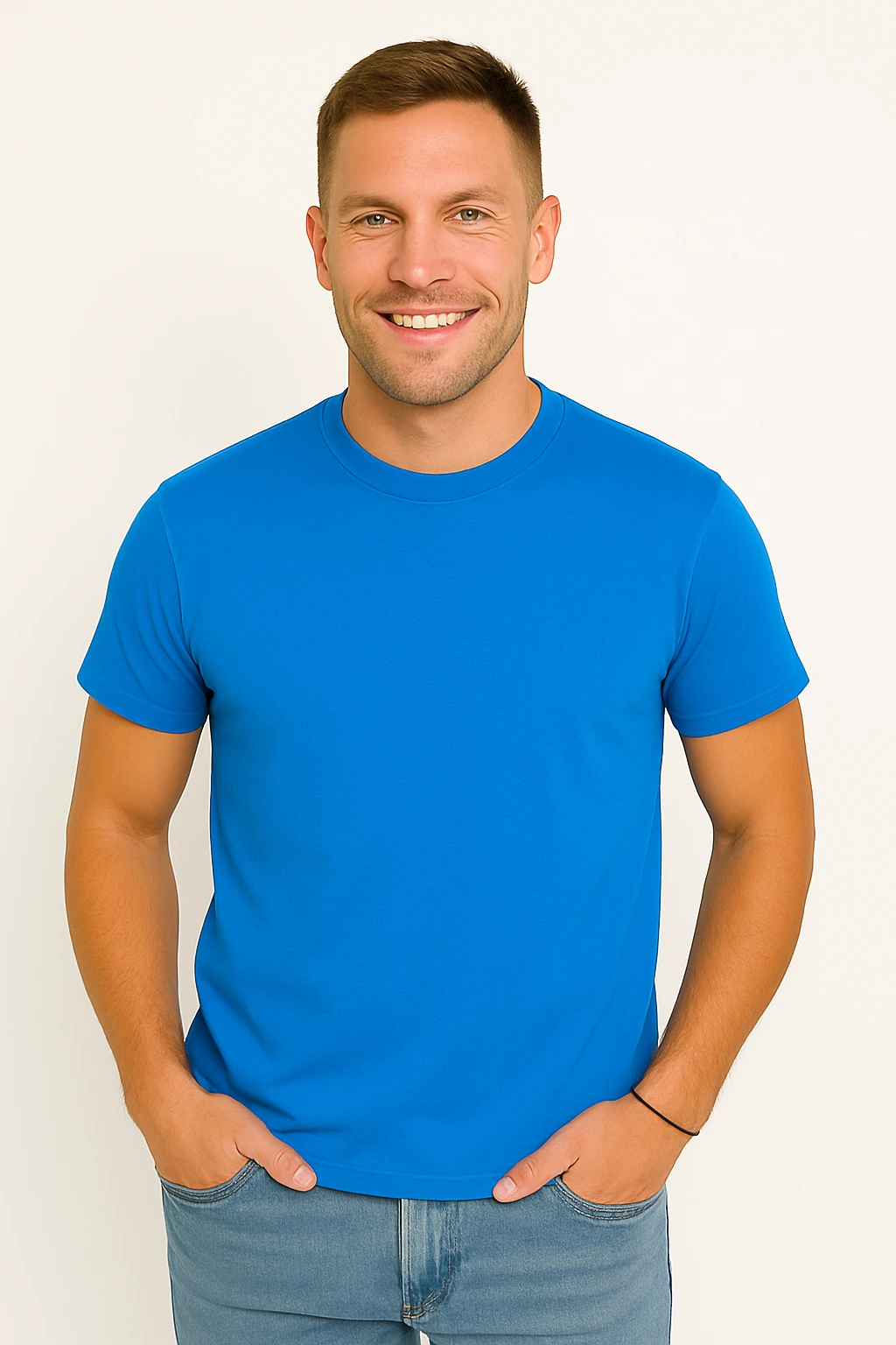 X-Name - Heren T-Shirt - Lichtblauw - Ronde Hals - Italianstyle