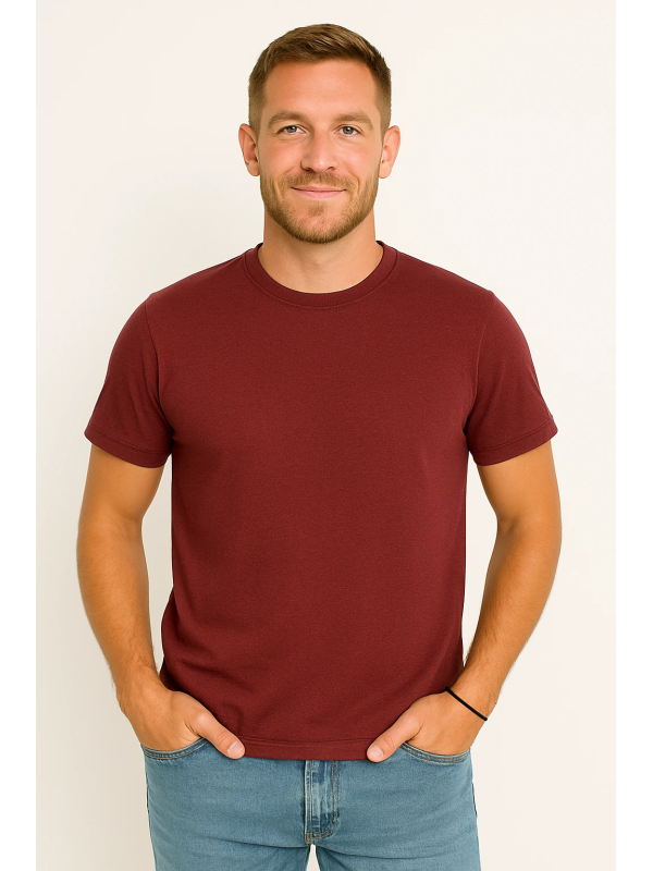 X-Name - Heren T-Shirt - Donkerrood - Zachte Stof - Italianstyle - Art.nr. F2635-R