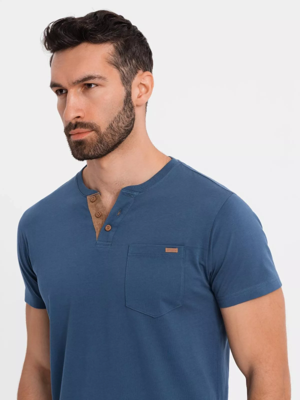 Italian Style - Poloshirt Heren - Suéde - Blauw - Italianstyle - Art.nr. 0206