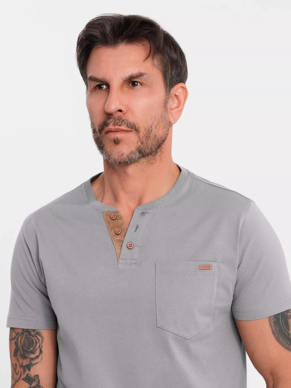Italian Style - Poloshirt Heren - Suéde - Grijs - Italianstyle - Art.nr. 0206