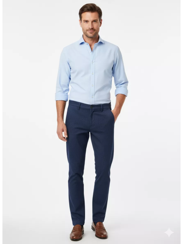 Herenbroek Chino - Donker Blauw - Arya Label - Lengte 34 - Art.nr. 11685