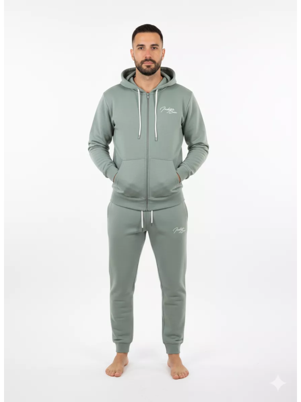 Indigo Denim - Joggingpak Heren - Lichtgroen - Rits - Art.nr. ID-057