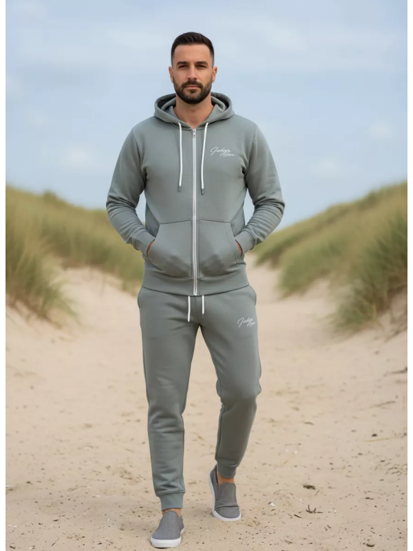 Indigo Denim - Joggingpak Heren - Lichtgroen - Rits - Art.nr. ID-057