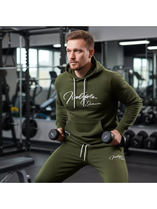 Indigo Denim - Joggingpak Heren - Kaki Groen - Art.nr. ID-060