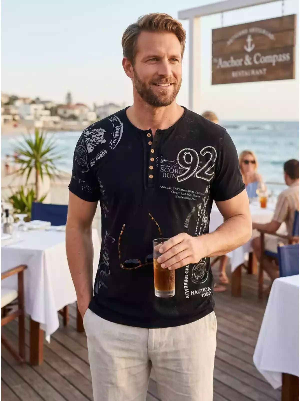 RustyNeal - Heren T-shirt Katoen - Zwart - Ronde Hals