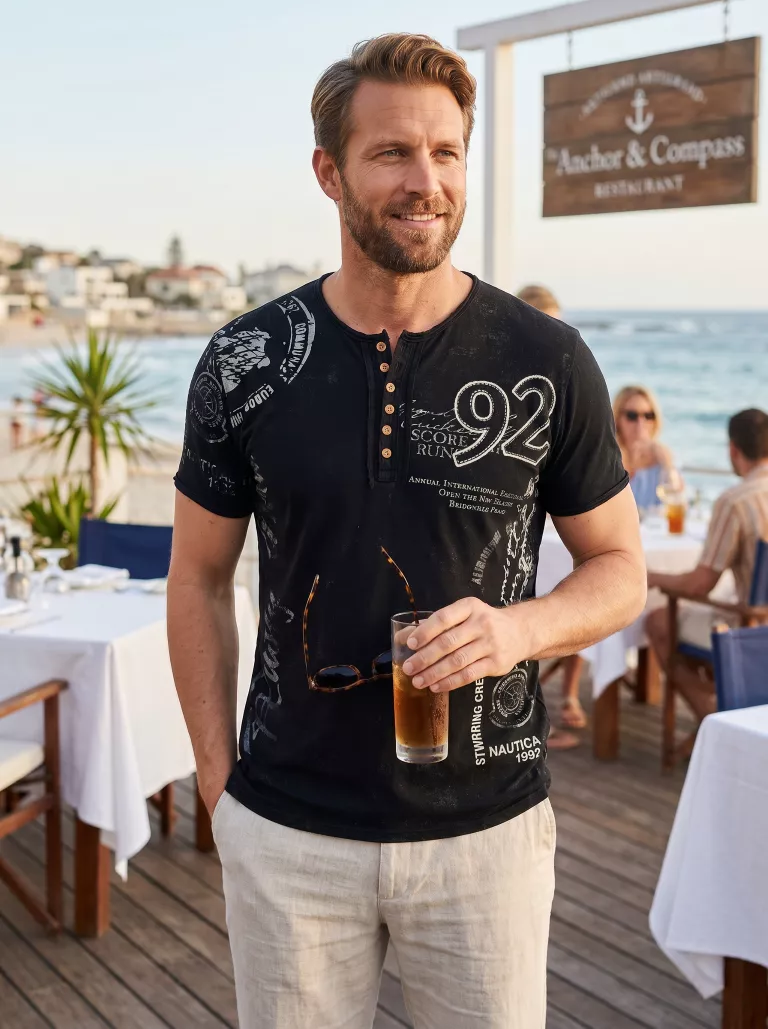 RustyNeal - Heren T-shirt Katoen - Zwart - Ronde Hals