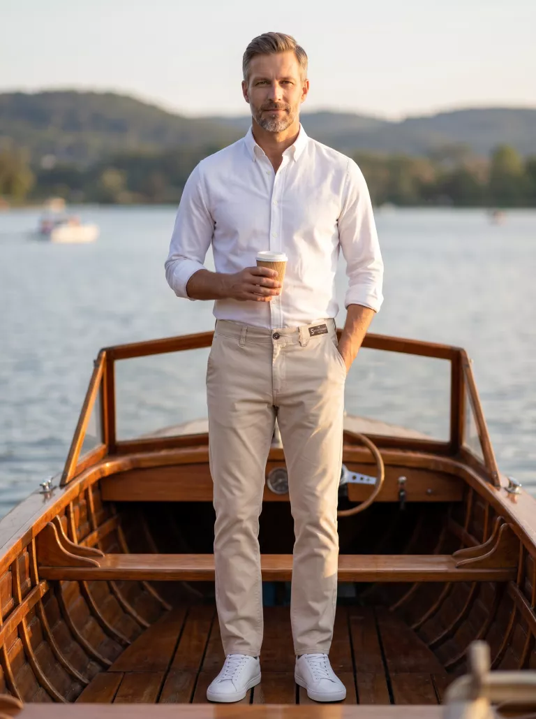 Tailor Stash - Heren Chino - Stone White - Lengte 32