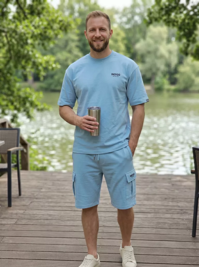 Indigo Denim - Jogging Set Heren - Licht Blauw - Modaitalia