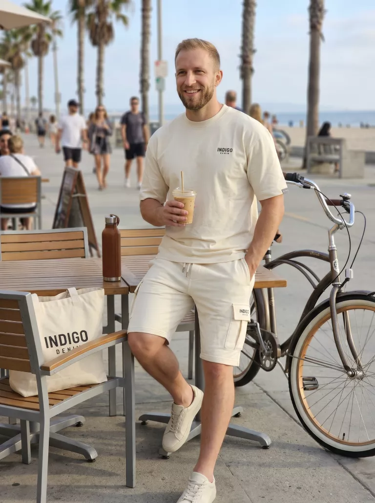 Indigo Denim - Jogging Set Heren - Off White - Modaitalia
