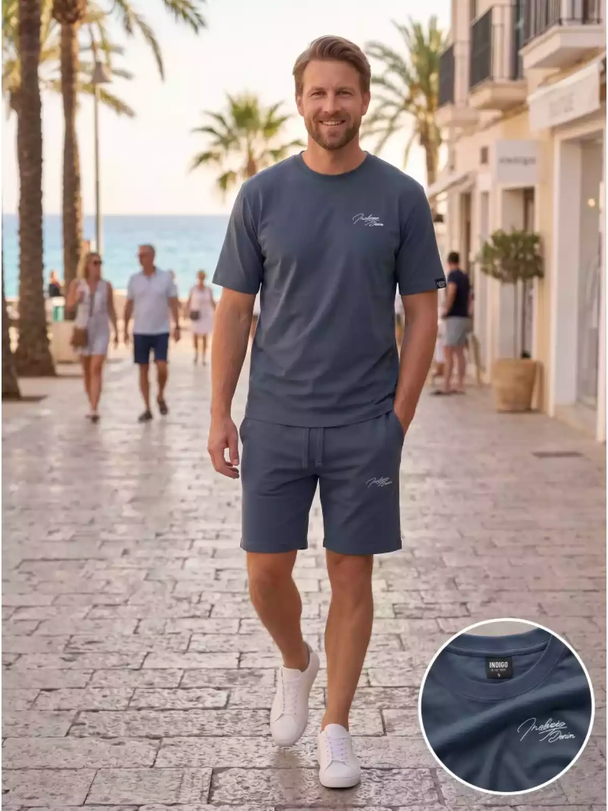 Indigo Denim - Jogging Zomerset Katoen - Petrol Blue