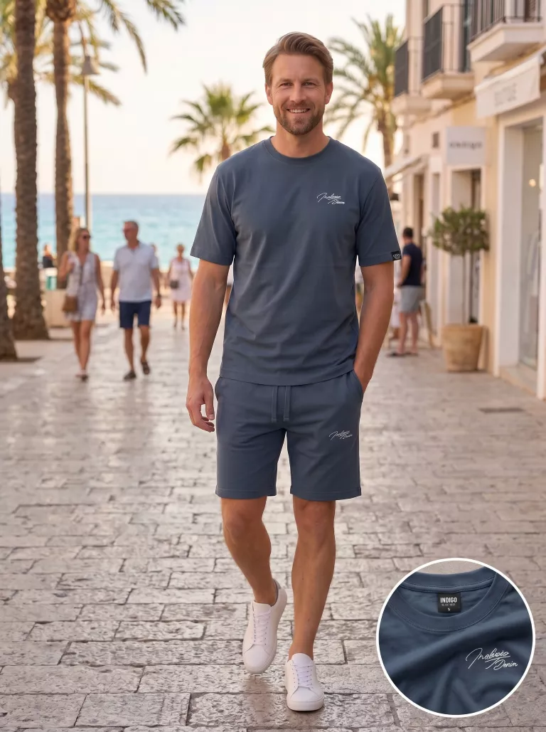 Indigo Denim - Jogging Zomerset Katoen - Petrol Blue