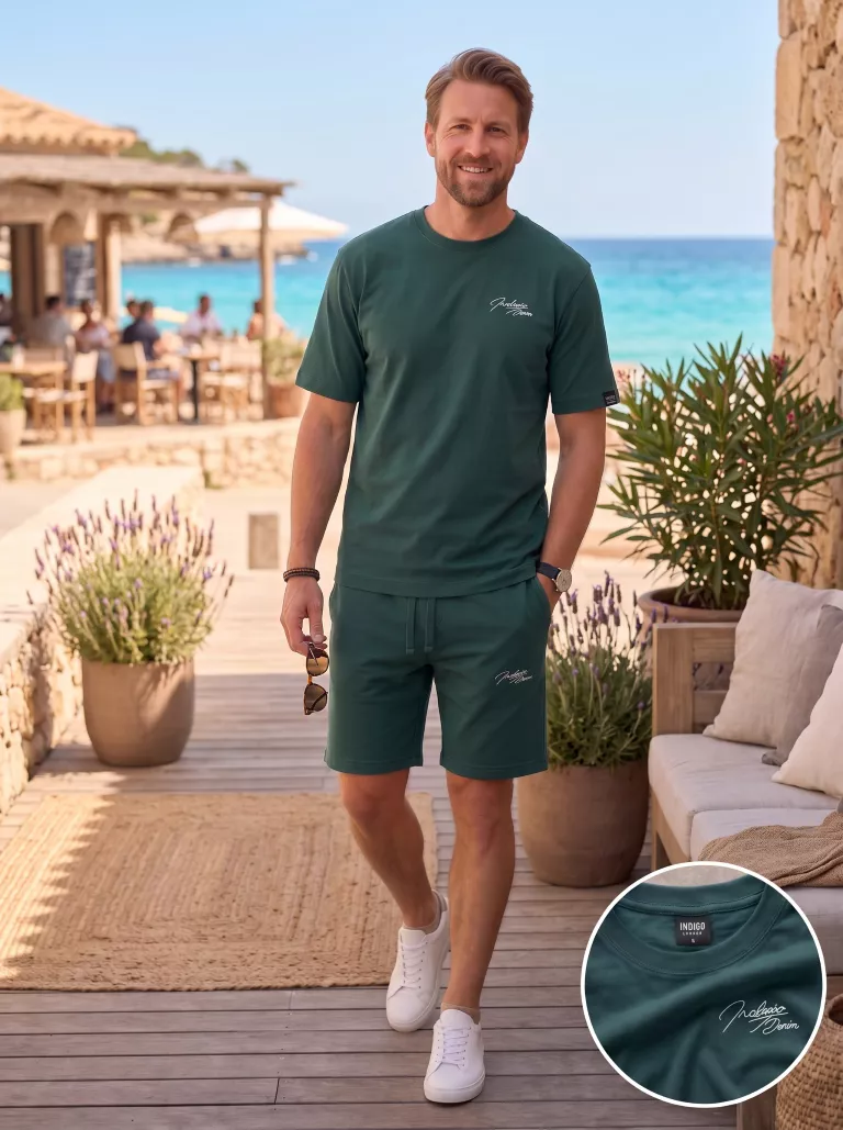 Indigo Denim - Jogging Zomerset Katoen - Aqaua Green