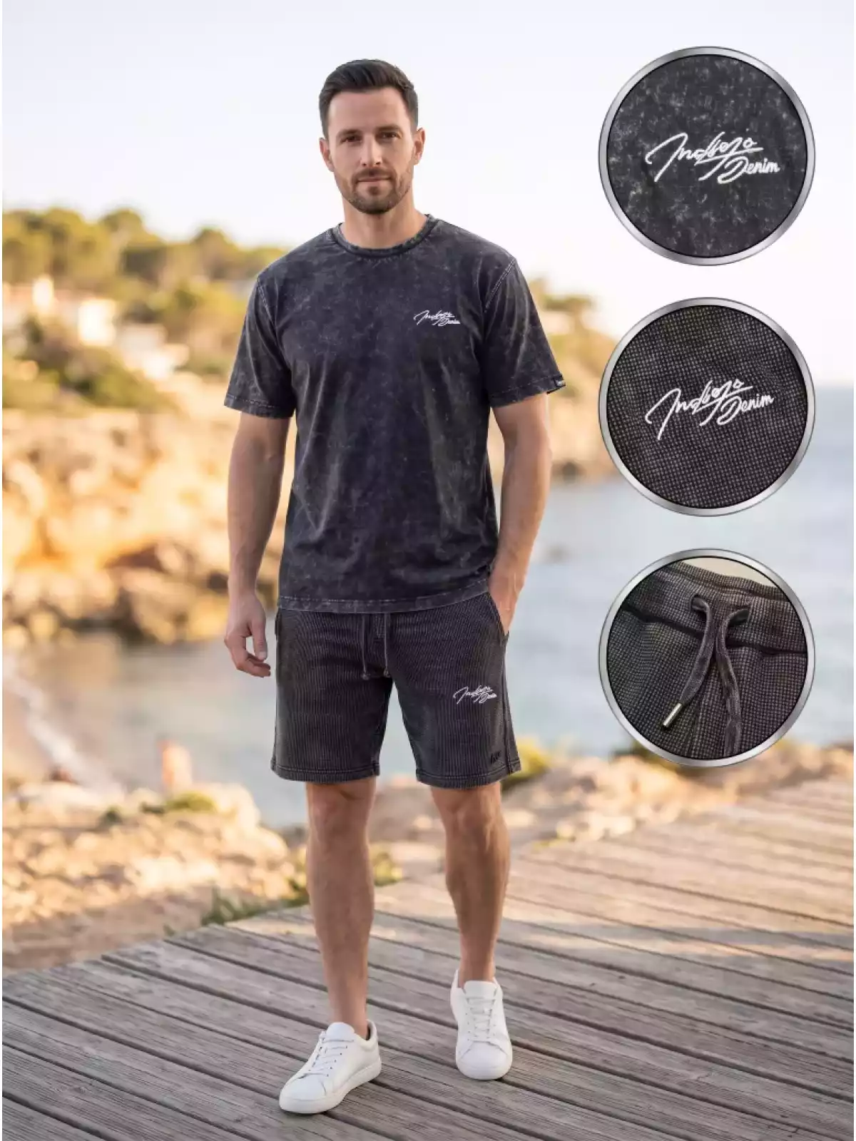 Indigo Denim - Jogging Zomerset Katoen - Antraciet Melange