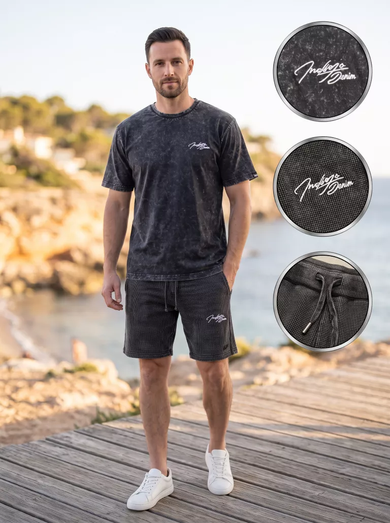 Indigo Denim - Jogging Zomerset Katoen - Antraciet Melange