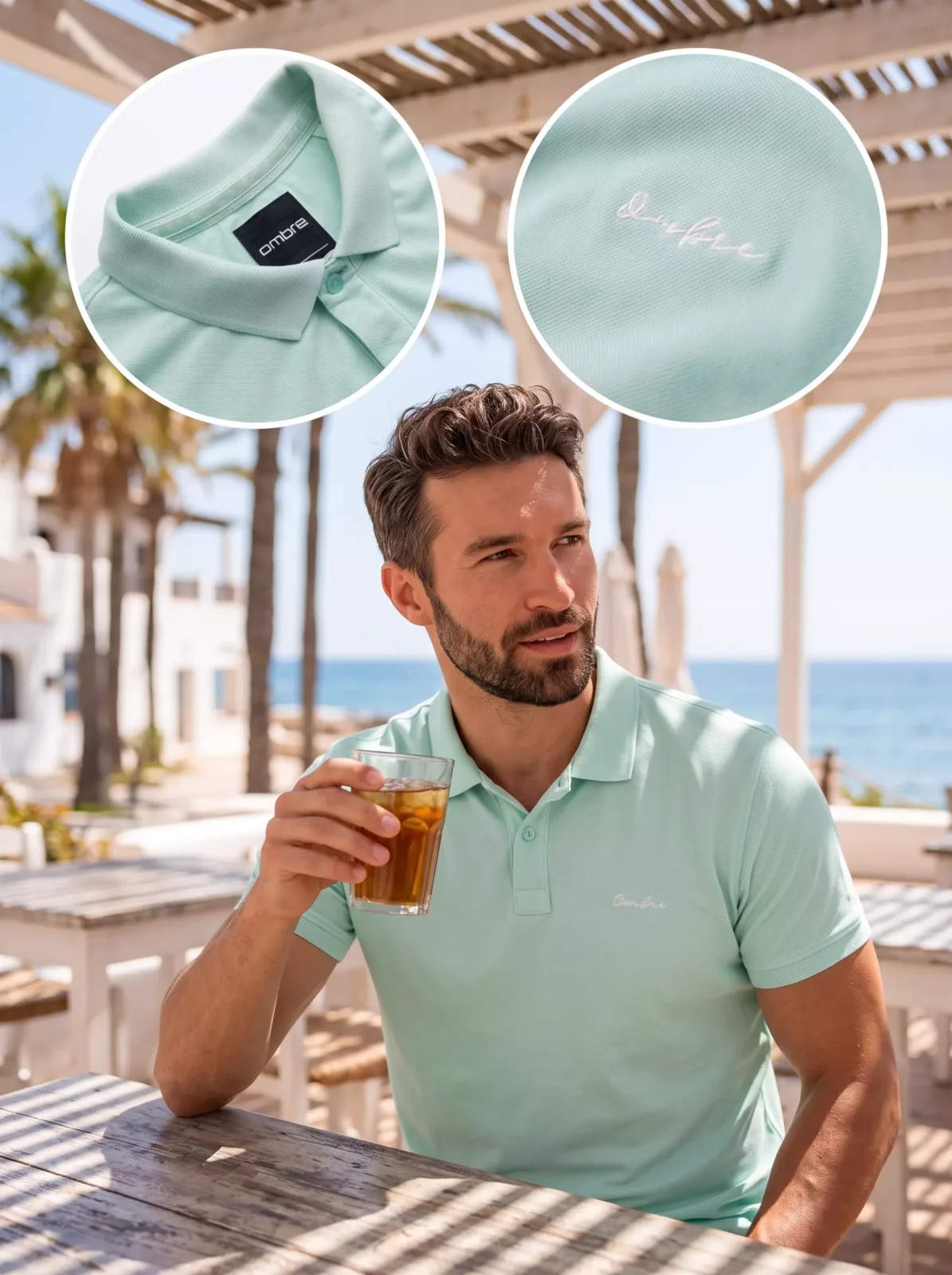 Italian Style - Ravello - Heren Poloshirt - Mintgroen - Style-Italie